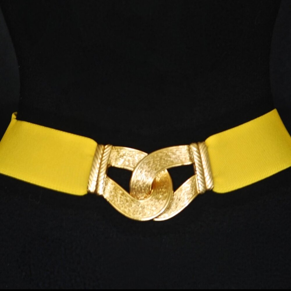 Gutos Vintage Yellow & Gold Stretch Belt - W. Germany